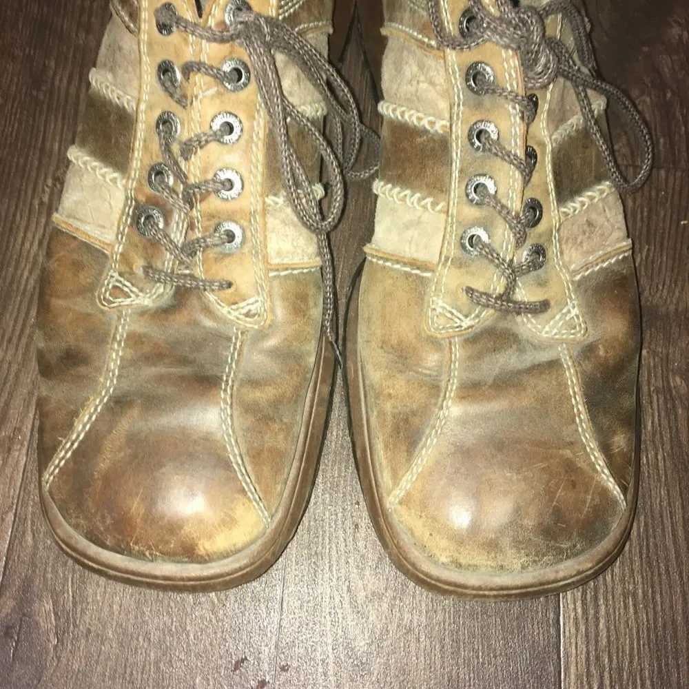 Bed Stu stripe square toe brown Oxford lace up shoes, size 46